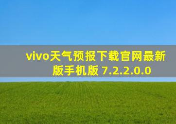 vivo天气预报下载官网最新版手机版 7.2.2.0.0